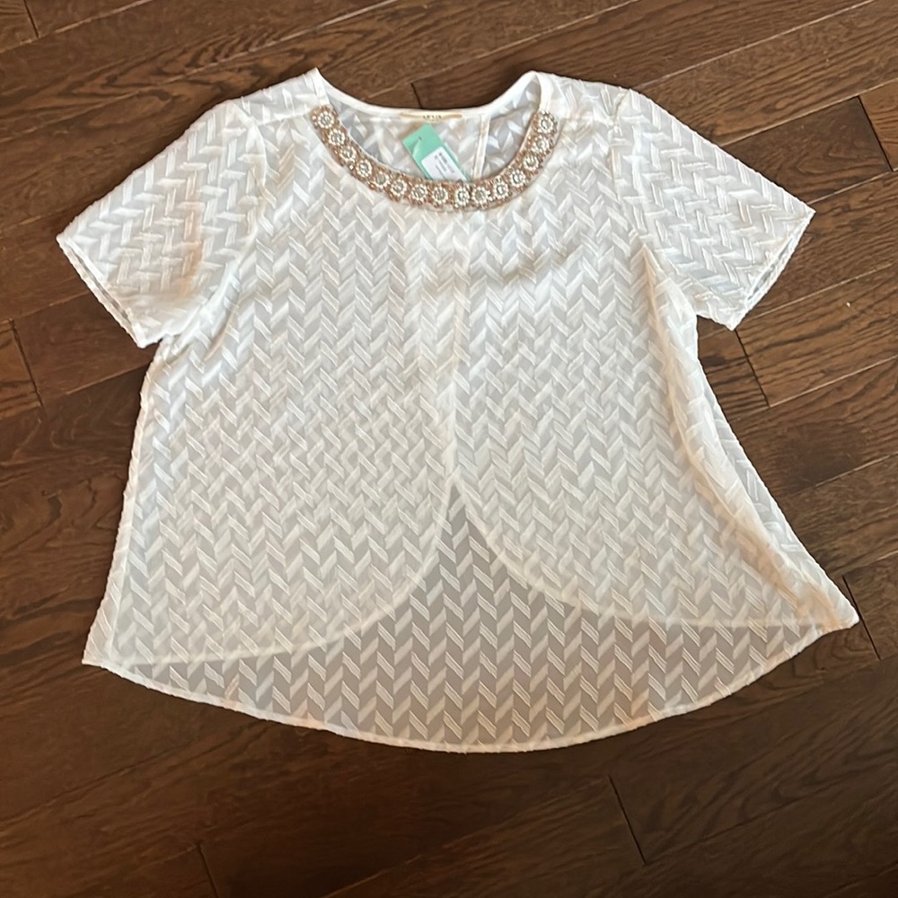 Le Lis Irvin Embellished Neckline Blouse- NWT